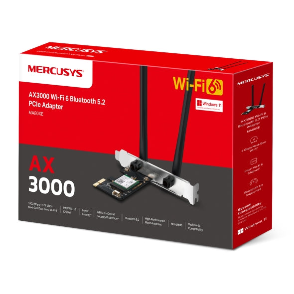 MERCUSYS MA80XE - SCHEDA PCI-EX WIFI 6 + BLUETOOTH 5.3
