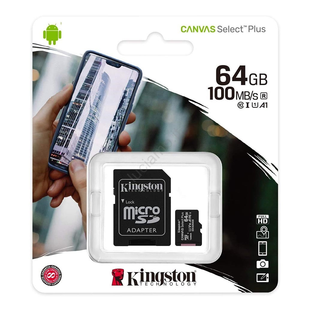 MICRO SD 64GB KINGSTON SDCS2/64GB C10 U1 A1