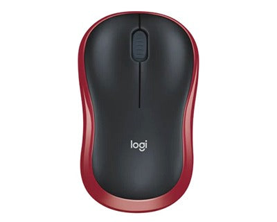 MOUSE WIRELESS LOGITECH M185 BLACK/RED