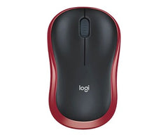 MOUSE WIRELESS LOGITECH M185 BLACK/RED